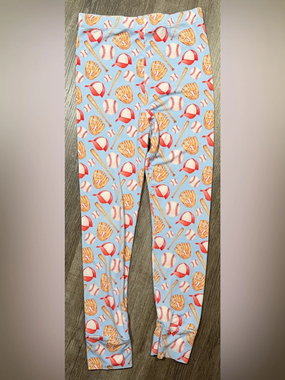 LEV Baby Kids Baseball Bamboo Pajama Set - Size 7/8 Year